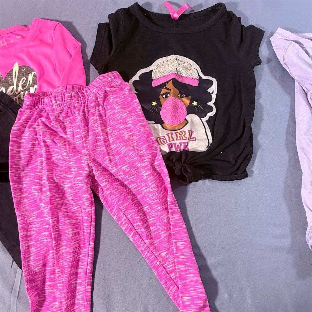 3 Sets Girls' 24 months/ 2T Pink and Purple Outfit Bundle - Picture 2 of 11